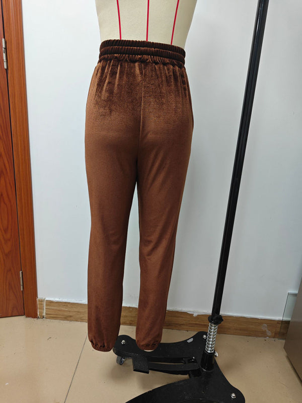 Versatile Elastic Waist Casual Pants for Autumn and Winter