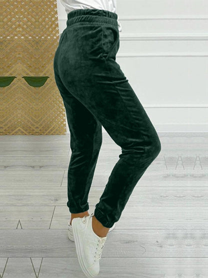 Versatile Elastic Waist Casual Pants for Autumn and Winter