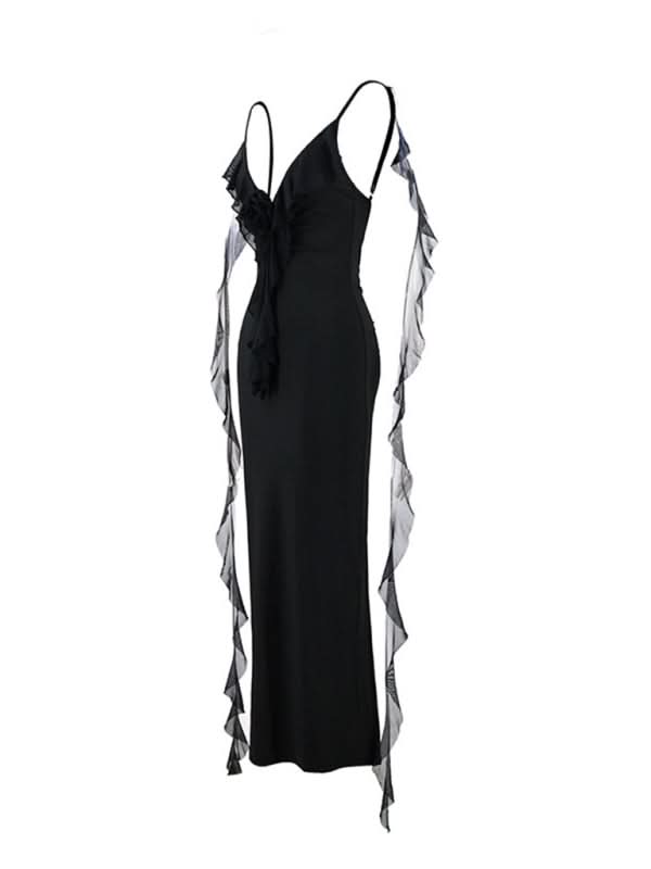 Elegant V-Neck Backless Fishtail Evening Dress for Hot Girls