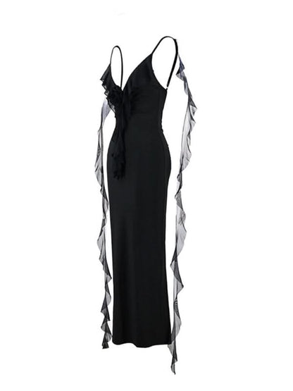 Elegant V-Neck Backless Fishtail Evening Dress for Hot Girls