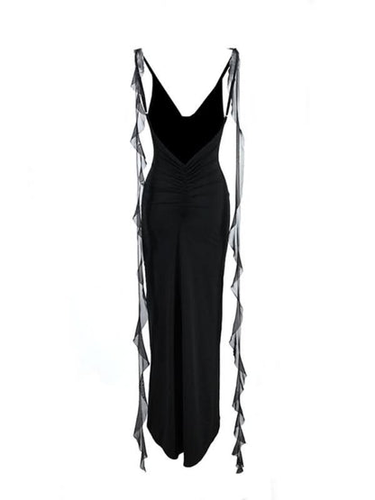 Elegant V-Neck Backless Fishtail Evening Dress for Hot Girls