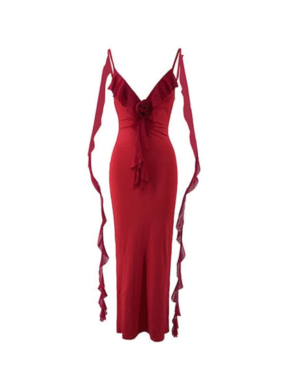 Elegant V-Neck Backless Fishtail Evening Dress for Hot Girls