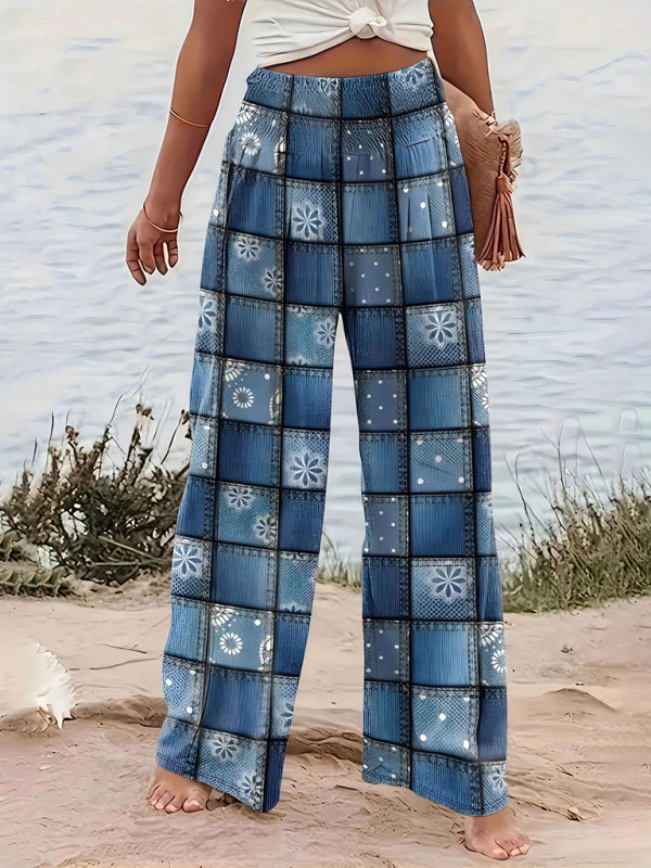 Trendy Printed Wide-Leg Casual Pants for Every Season