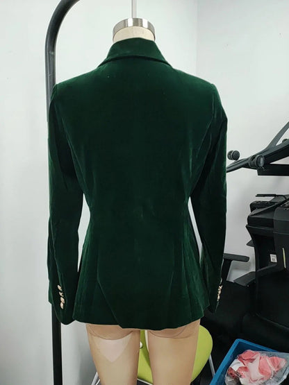 Gold Velvet Elegant Slim Fit Suit Jacket for Men
