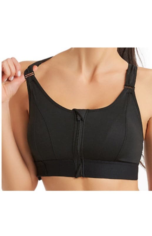 Adjustable zip sports bra for women