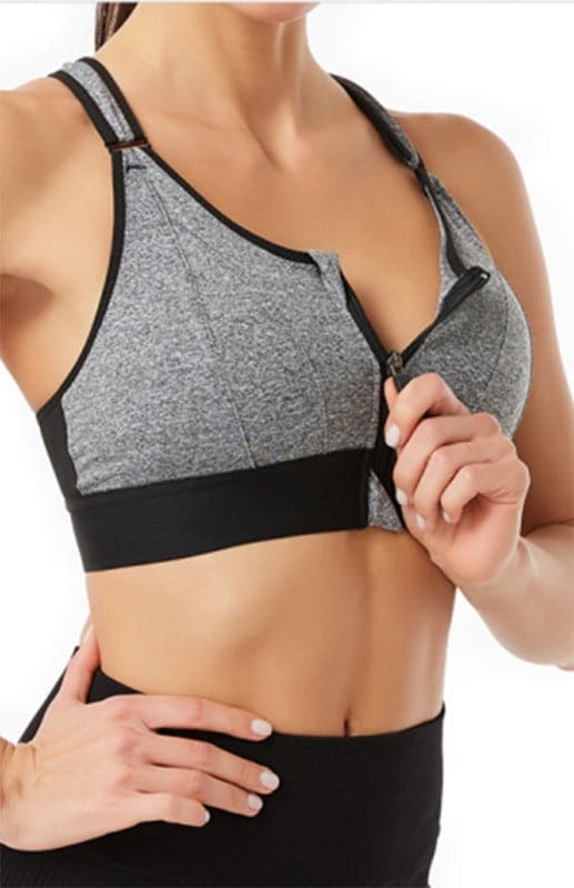 Adjustable zip sports bra for women