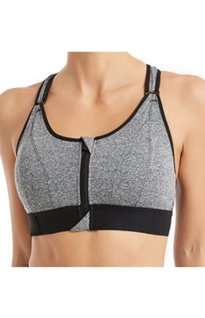 Adjustable zip sports bra for women