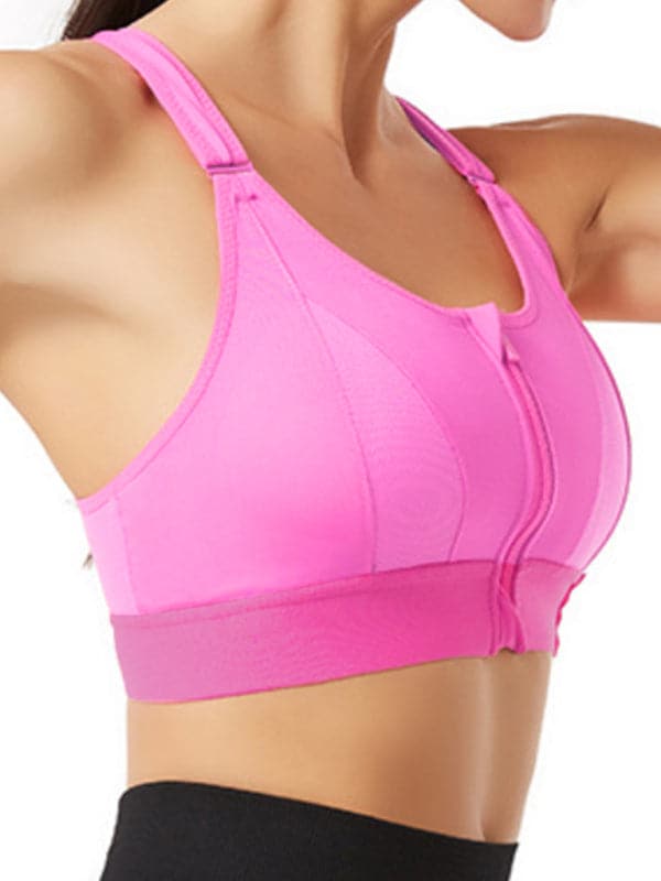 Adjustable zip sports bra for women