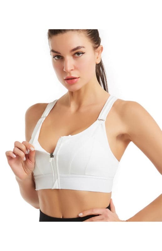 Adjustable zip sports bra for women