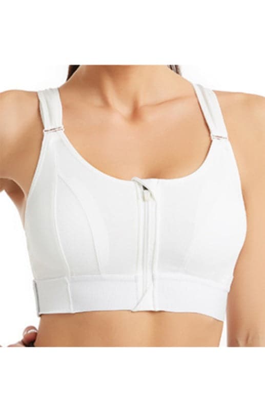 Adjustable zip sports bra for women