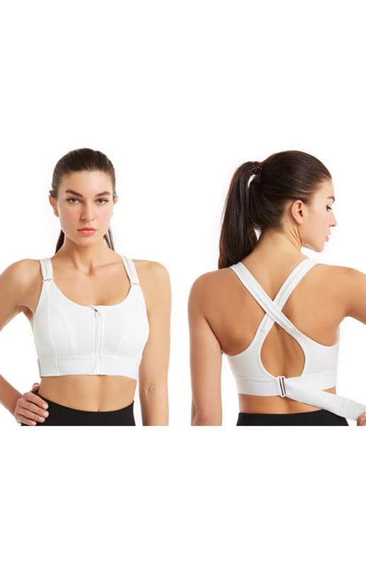 Adjustable zip sports bra for women