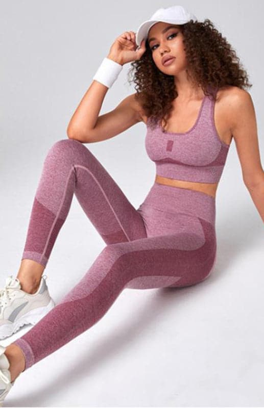 Chic seamless mesh yoga set