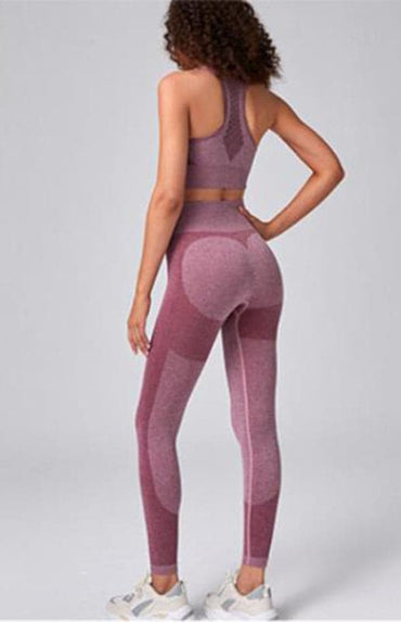 Chic seamless mesh yoga set