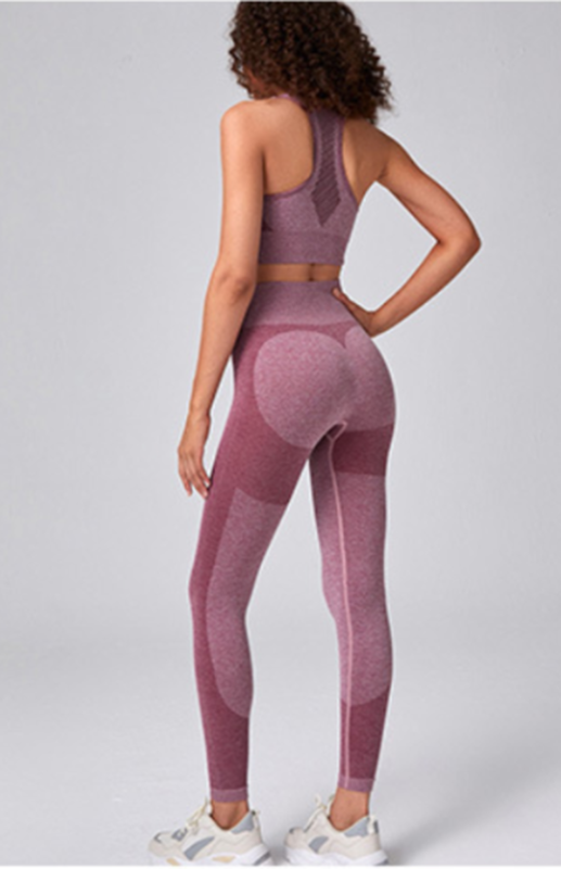 Chic seamless mesh yoga set