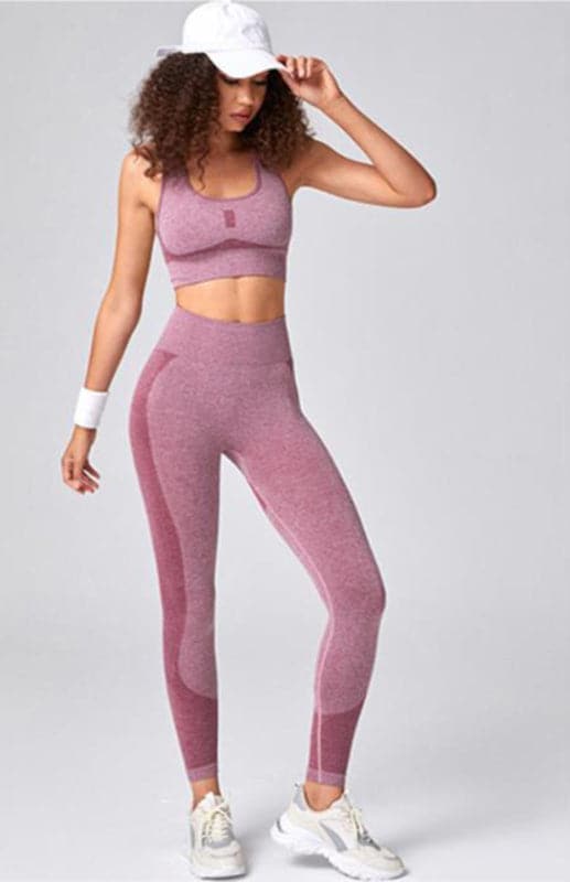 Chic seamless mesh yoga set