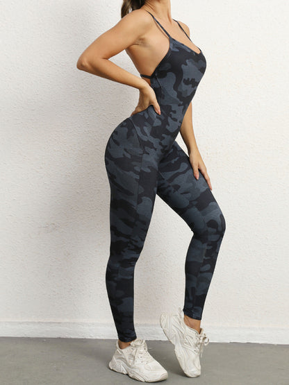 Women's Camo Cross Strapped Active Leggings