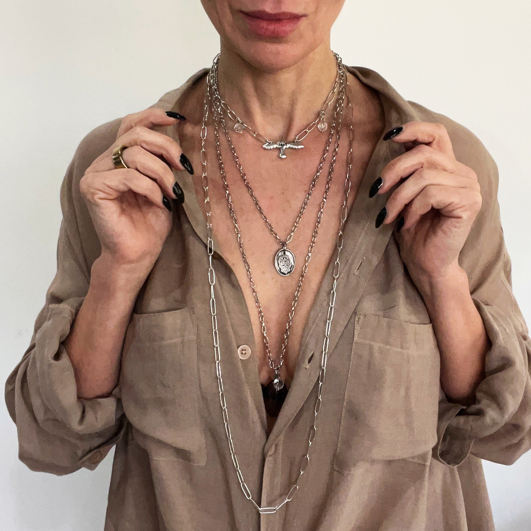 I Am Bird Long Chain Necklace Katia Designs