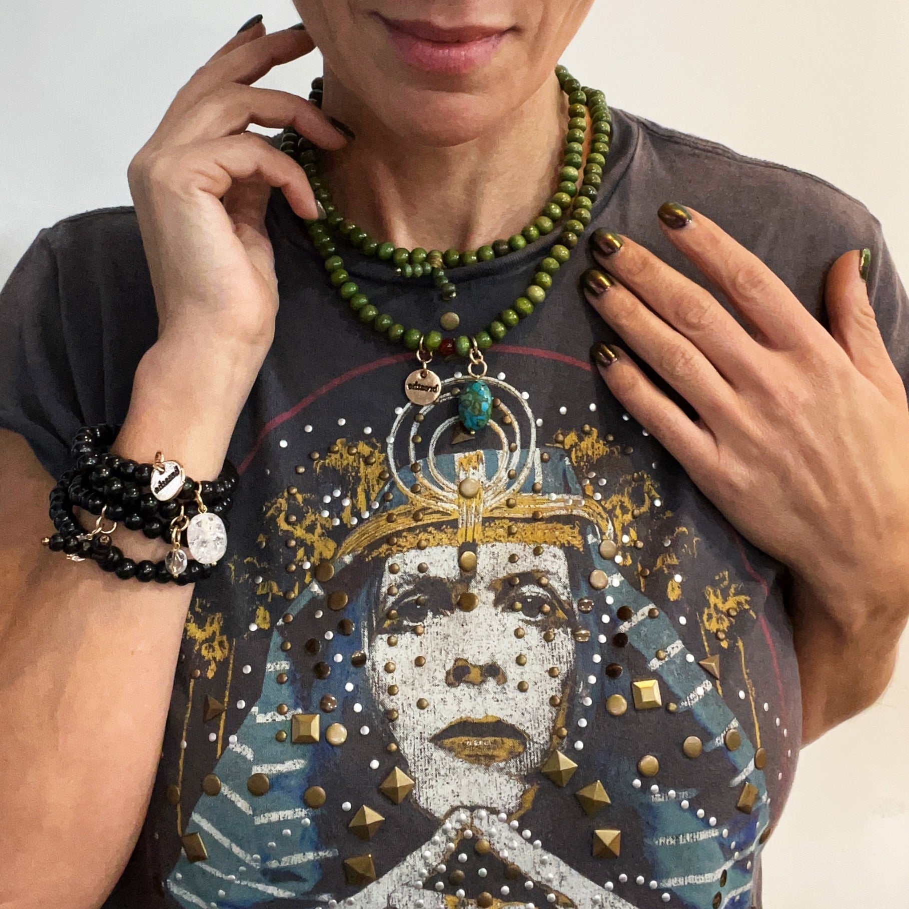 Breathe Heart Wood Boho Wrap Bracelet/Necklace Katia Designs