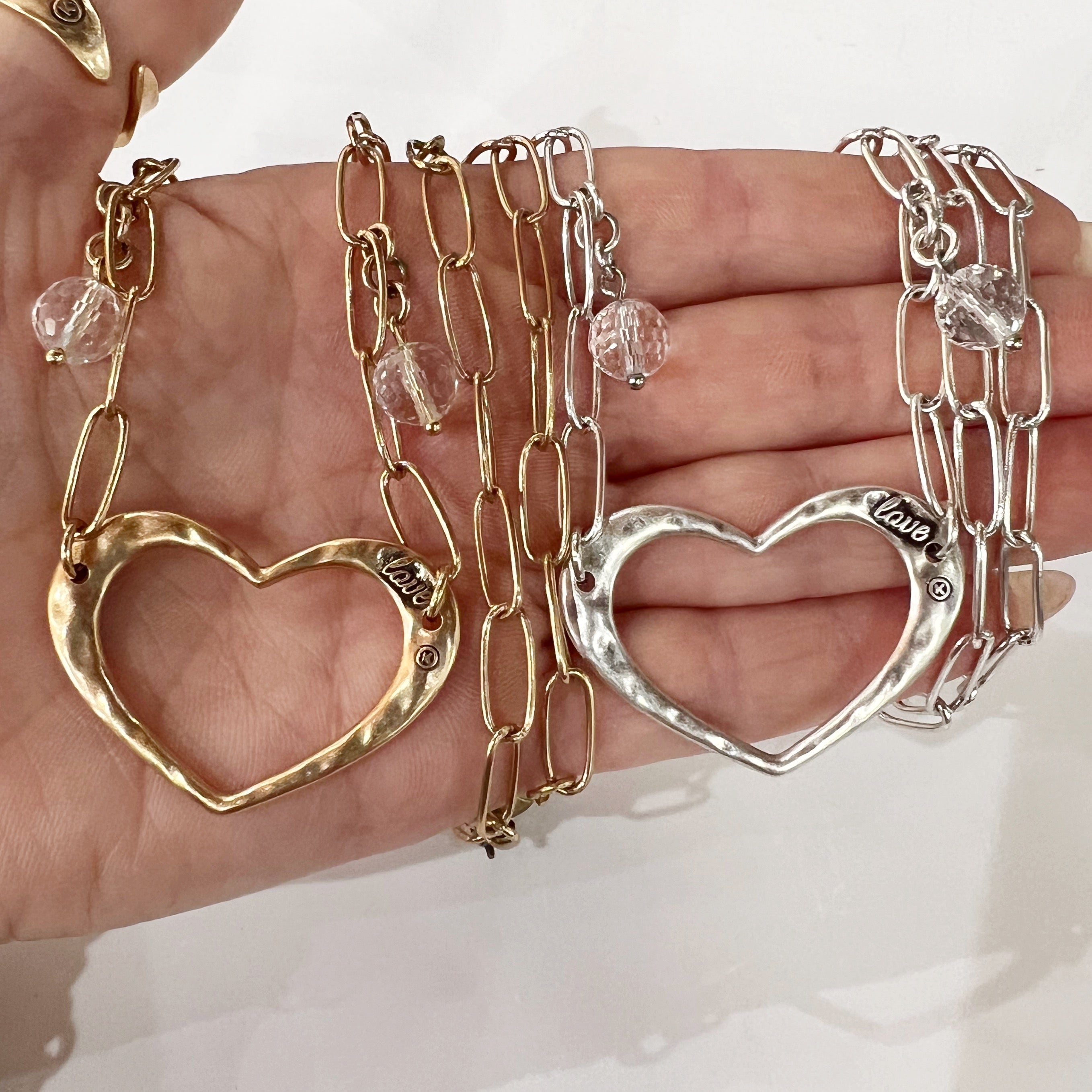 Love Open Heart Long Chain Necklace Katia Designs