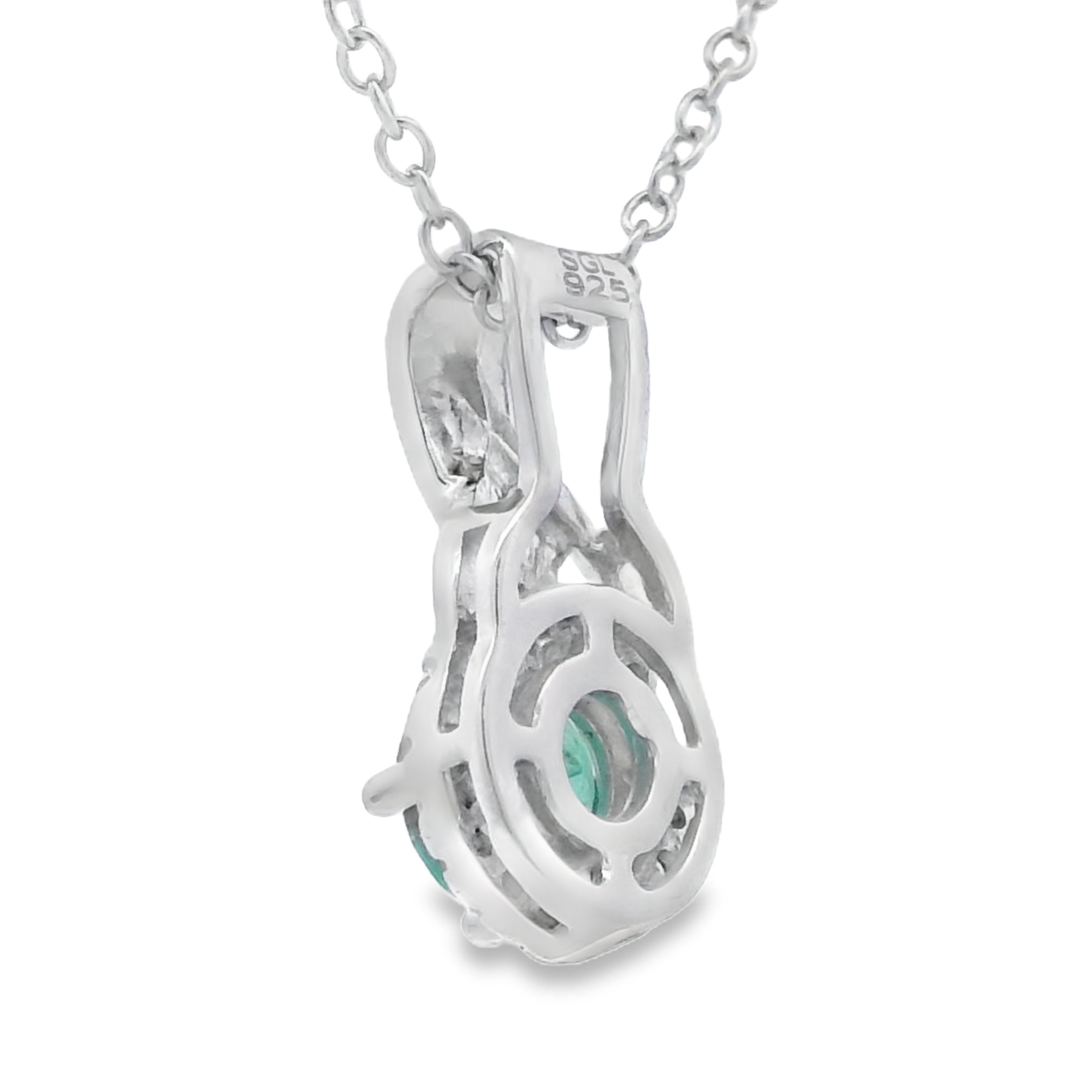 .58ct Emerald Zircon Fashion Pendants Sterling Silver