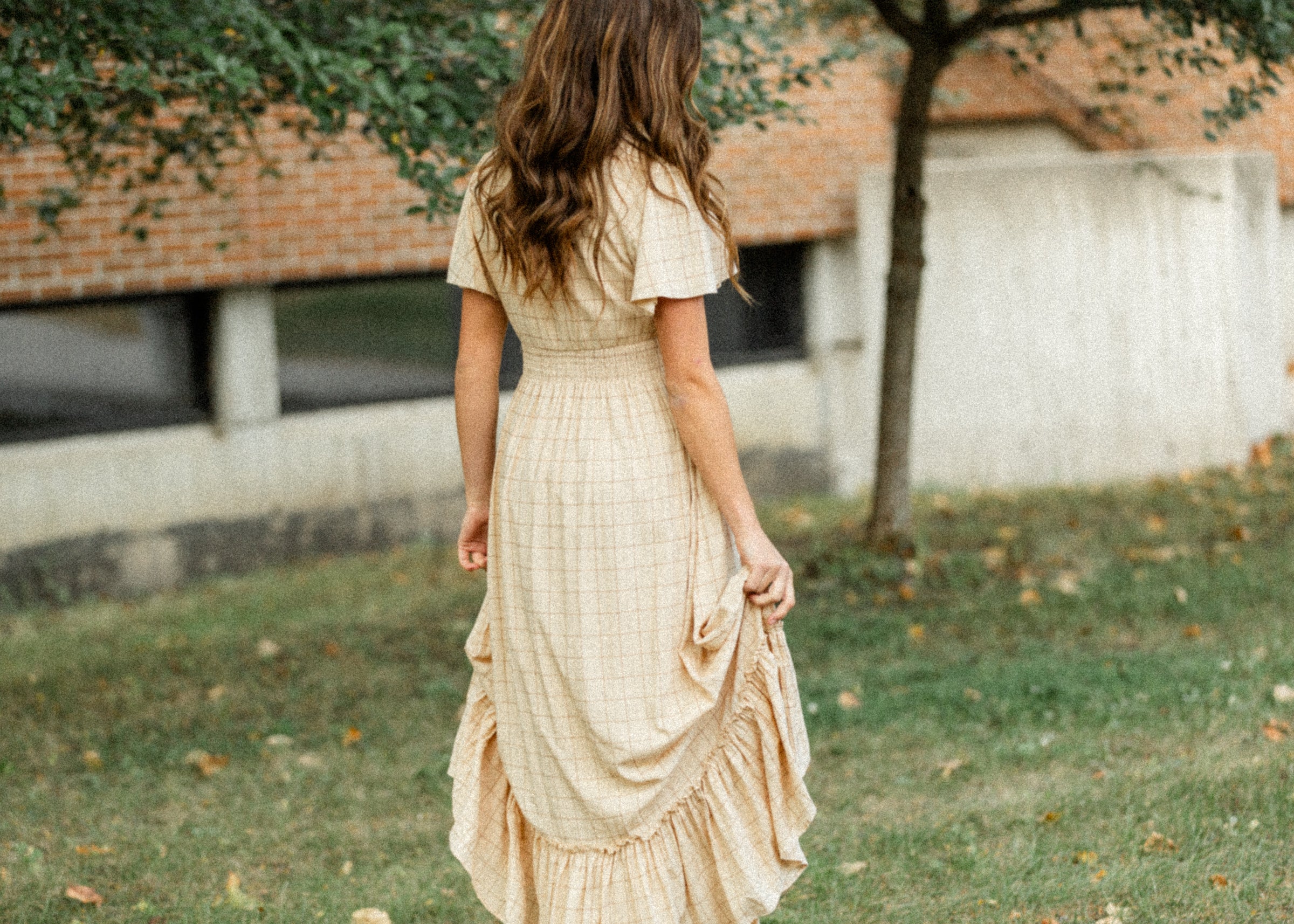 Isabella Windowpane Maxi Dress Inherit Co.