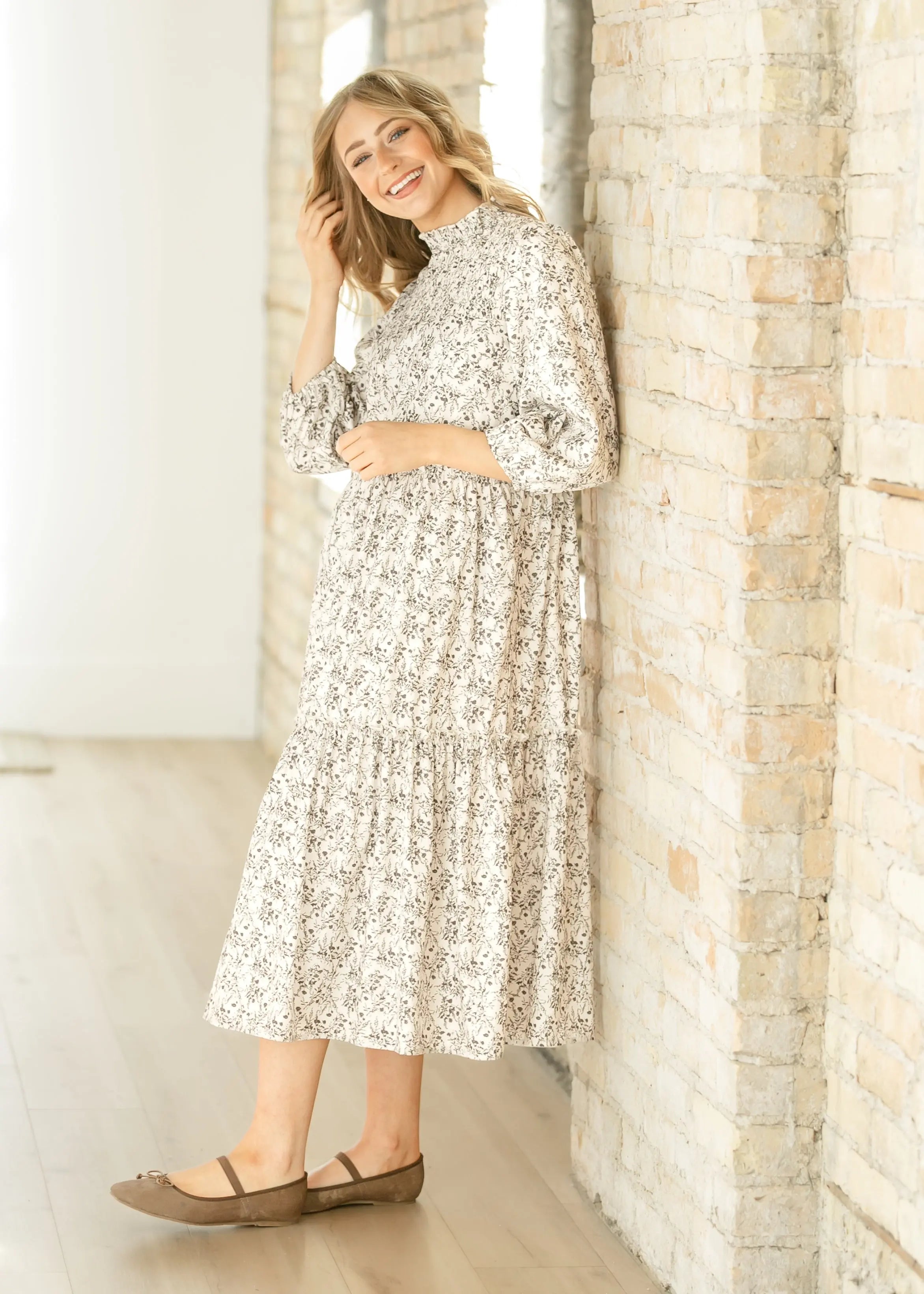 Isla 3/4 Sleeve Midi Dress Inherit Co.