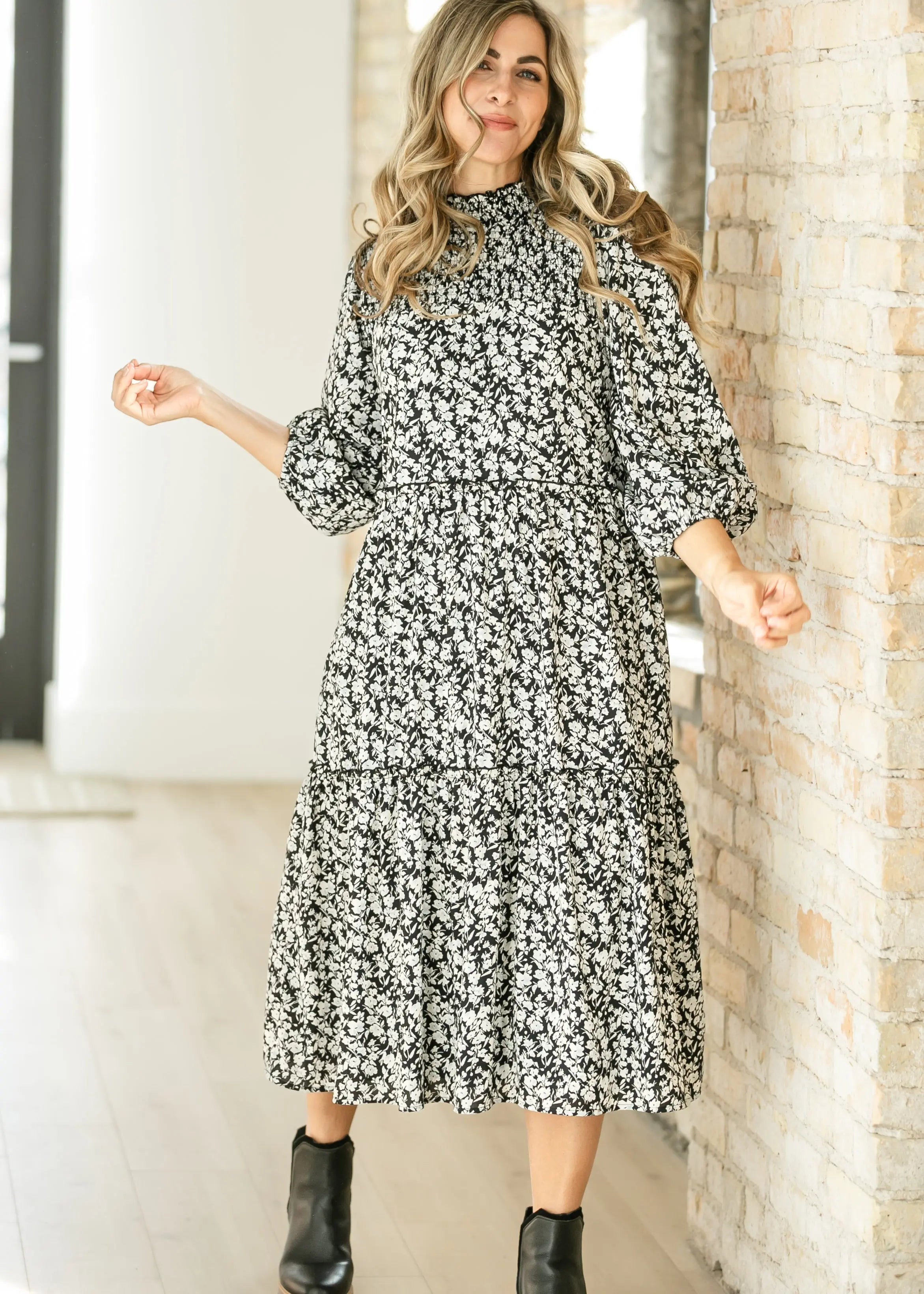 Isla 3/4 Sleeve Midi Dress Inherit Co.
