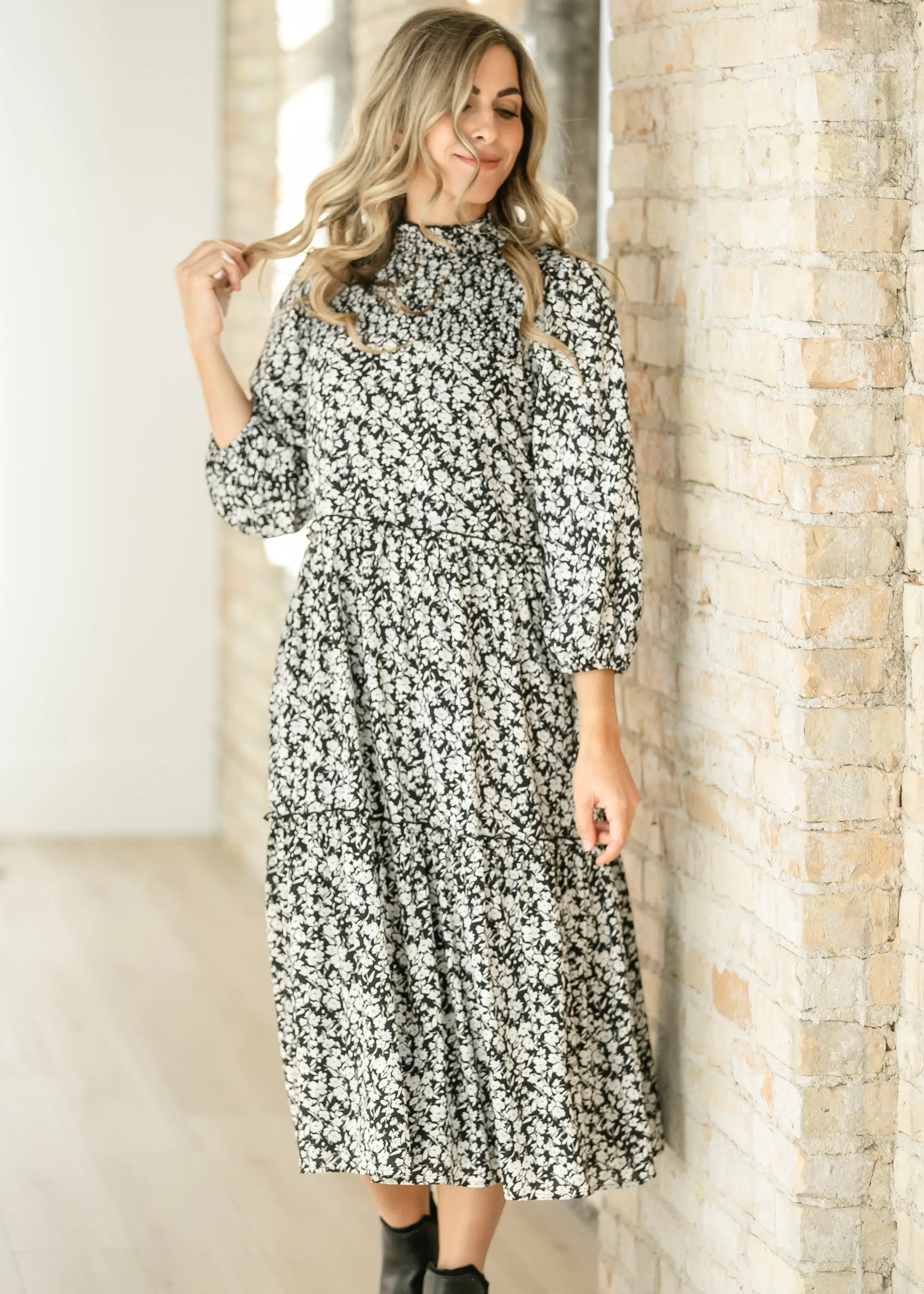 Isla 3/4 Sleeve Midi Dress Inherit Co.