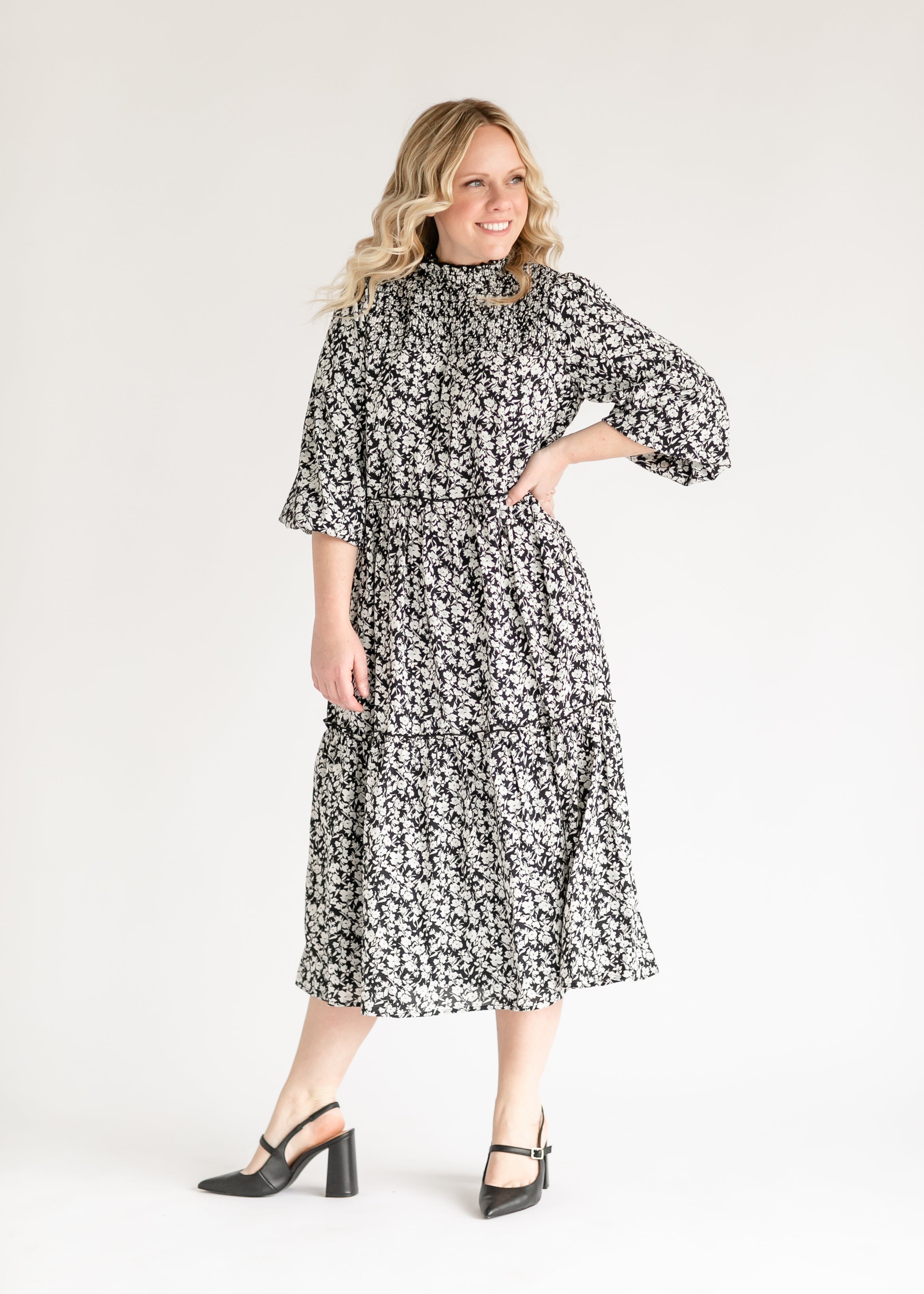 Isla 3/4 Sleeve Midi Dress Inherit Co.