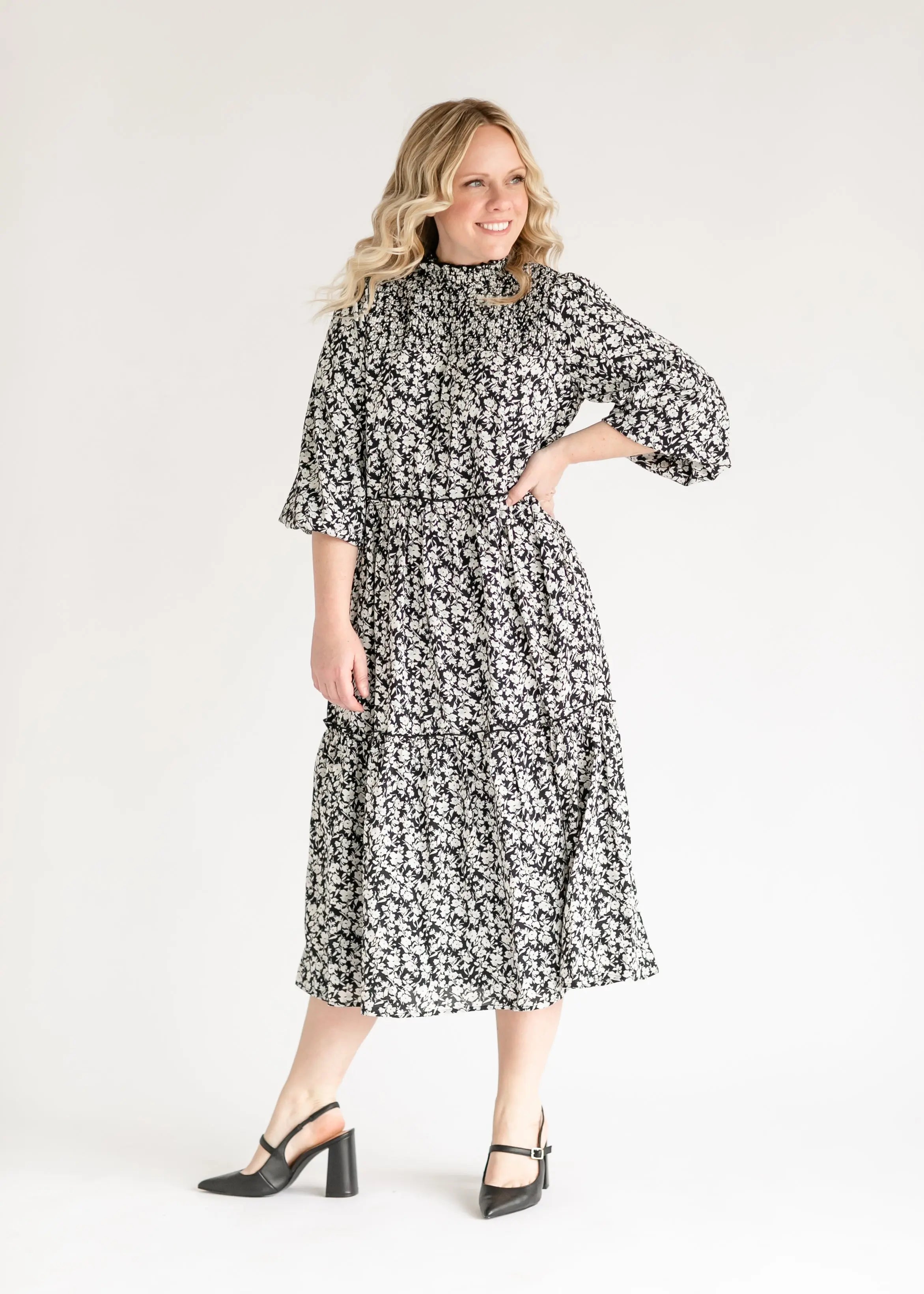 Isla 3/4 Sleeve Midi Dress Inherit Co.