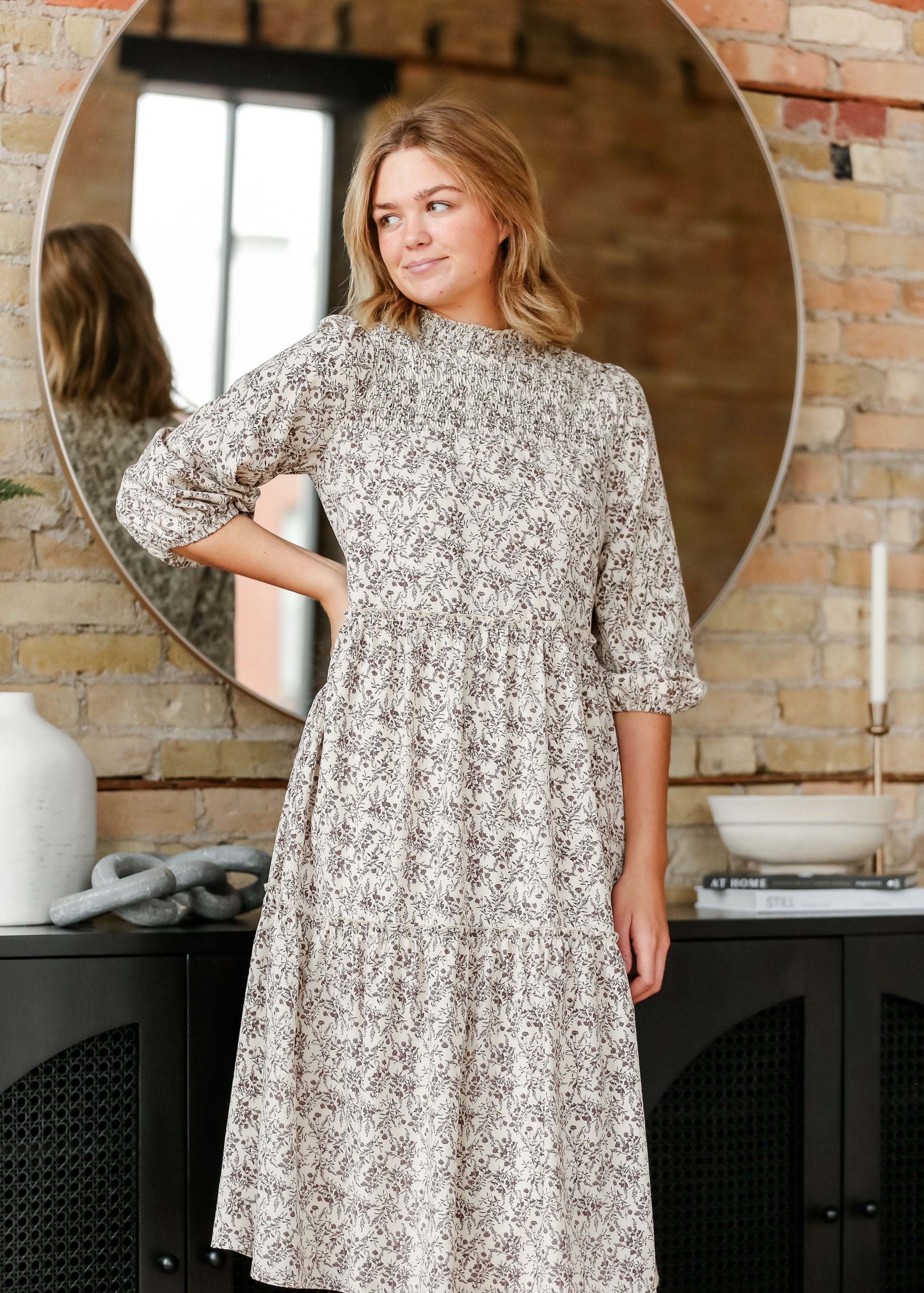 Isla 3/4 Sleeve Midi Dress Inherit Co.