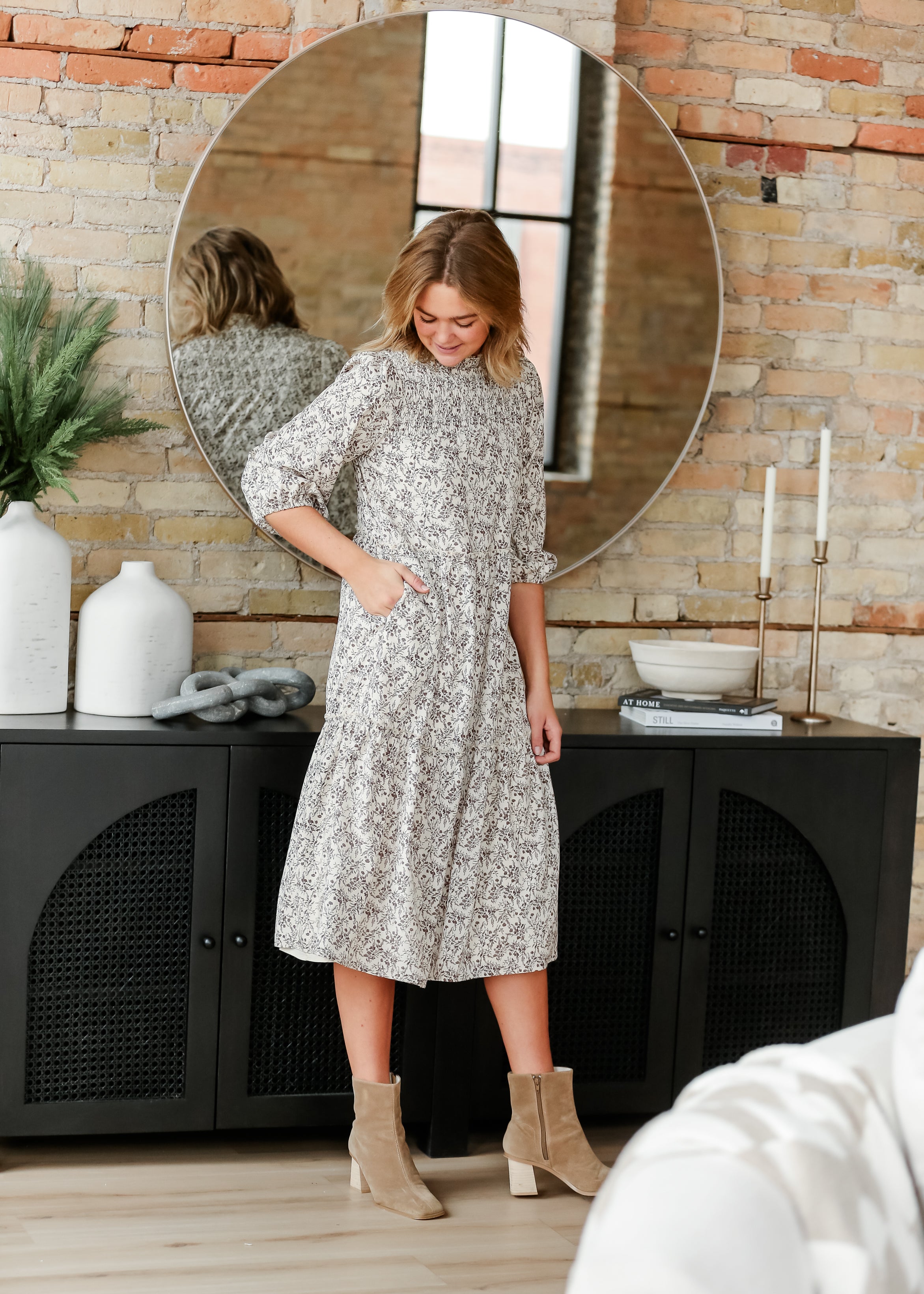 Isla 3/4 Sleeve Midi Dress Inherit Co.