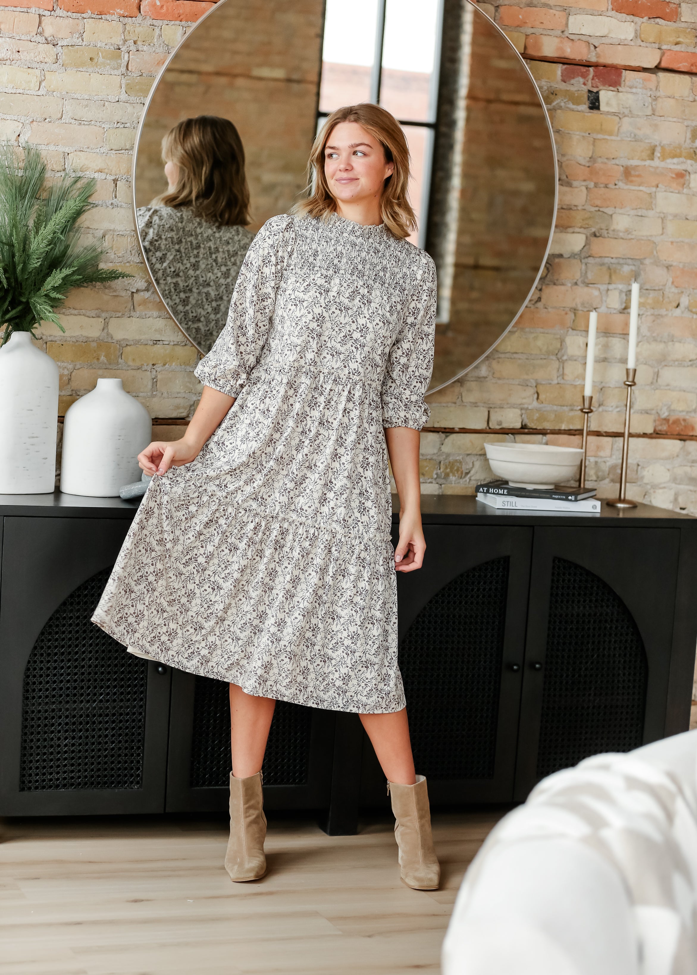 Isla 3/4 Sleeve Midi Dress Inherit Co.