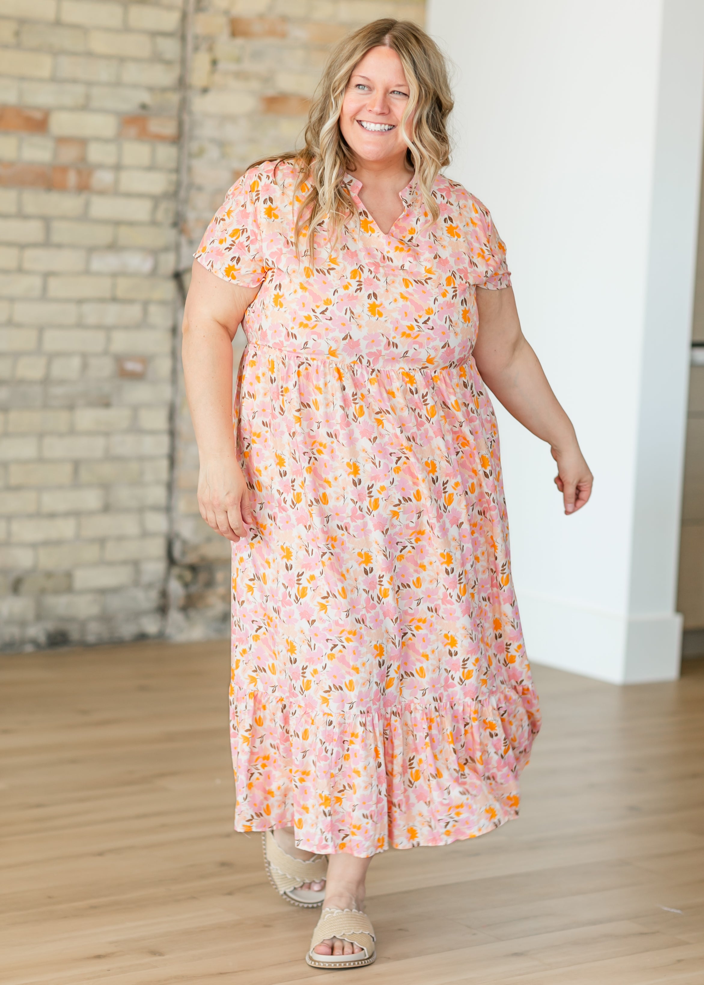 Jaydrien Floral Flutter Sleeve Midi Dress - FINAL SALE Inherit Co.