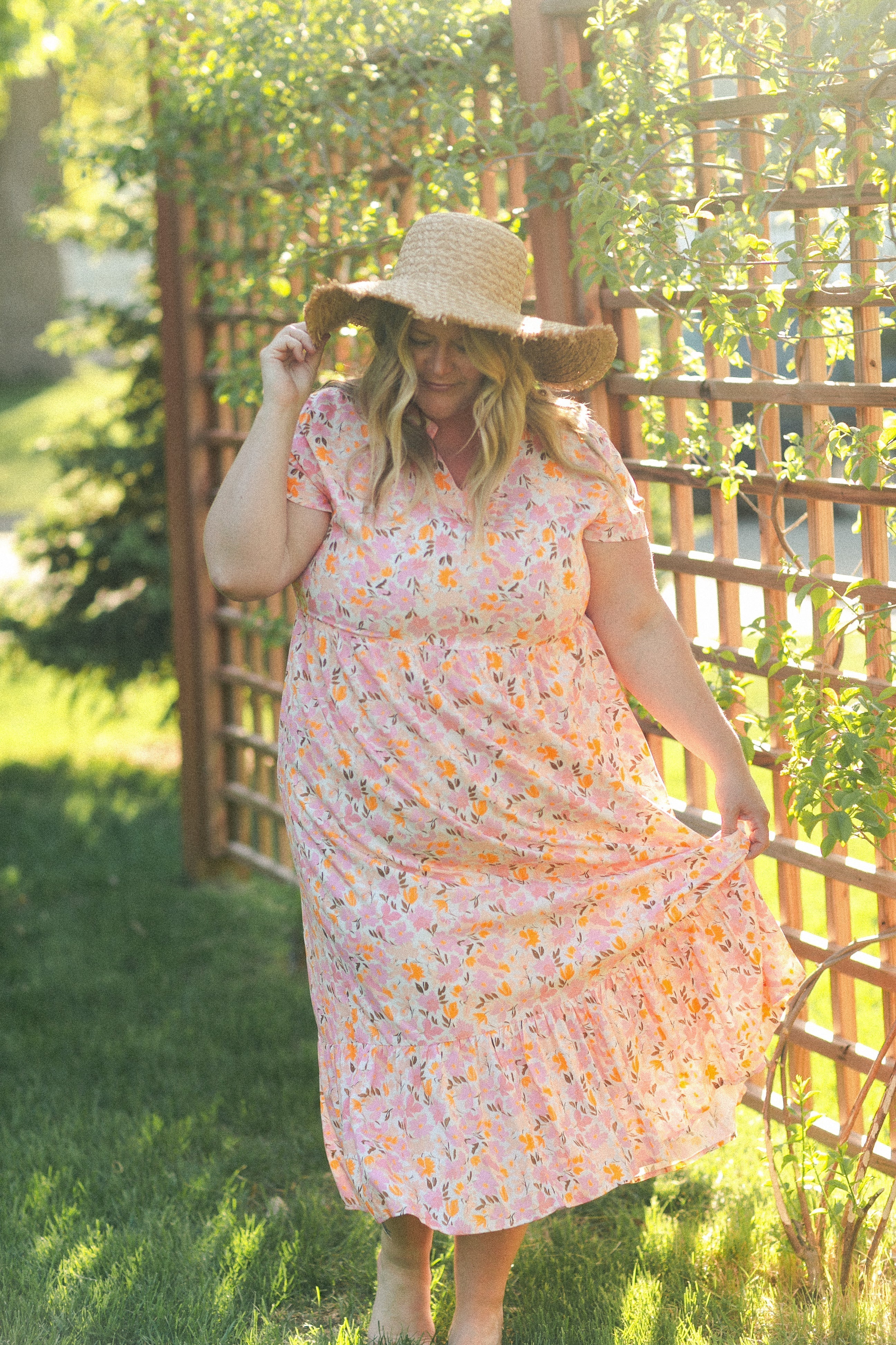 Jaydrien Floral Flutter Sleeve Midi Dress - FINAL SALE Inherit Co.