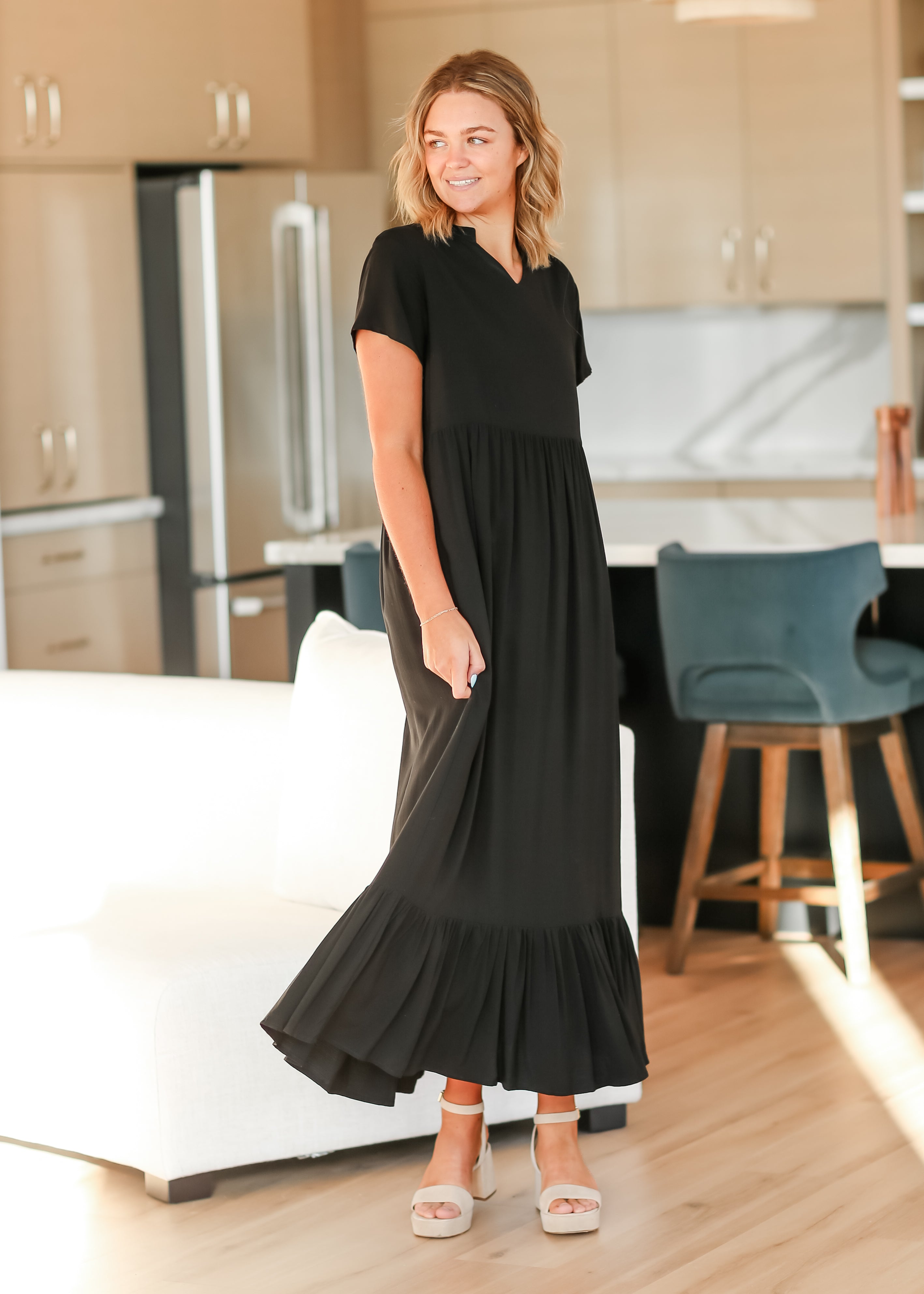 Jaydrien Flutter Sleeve Maxi Dress Inherit Co.