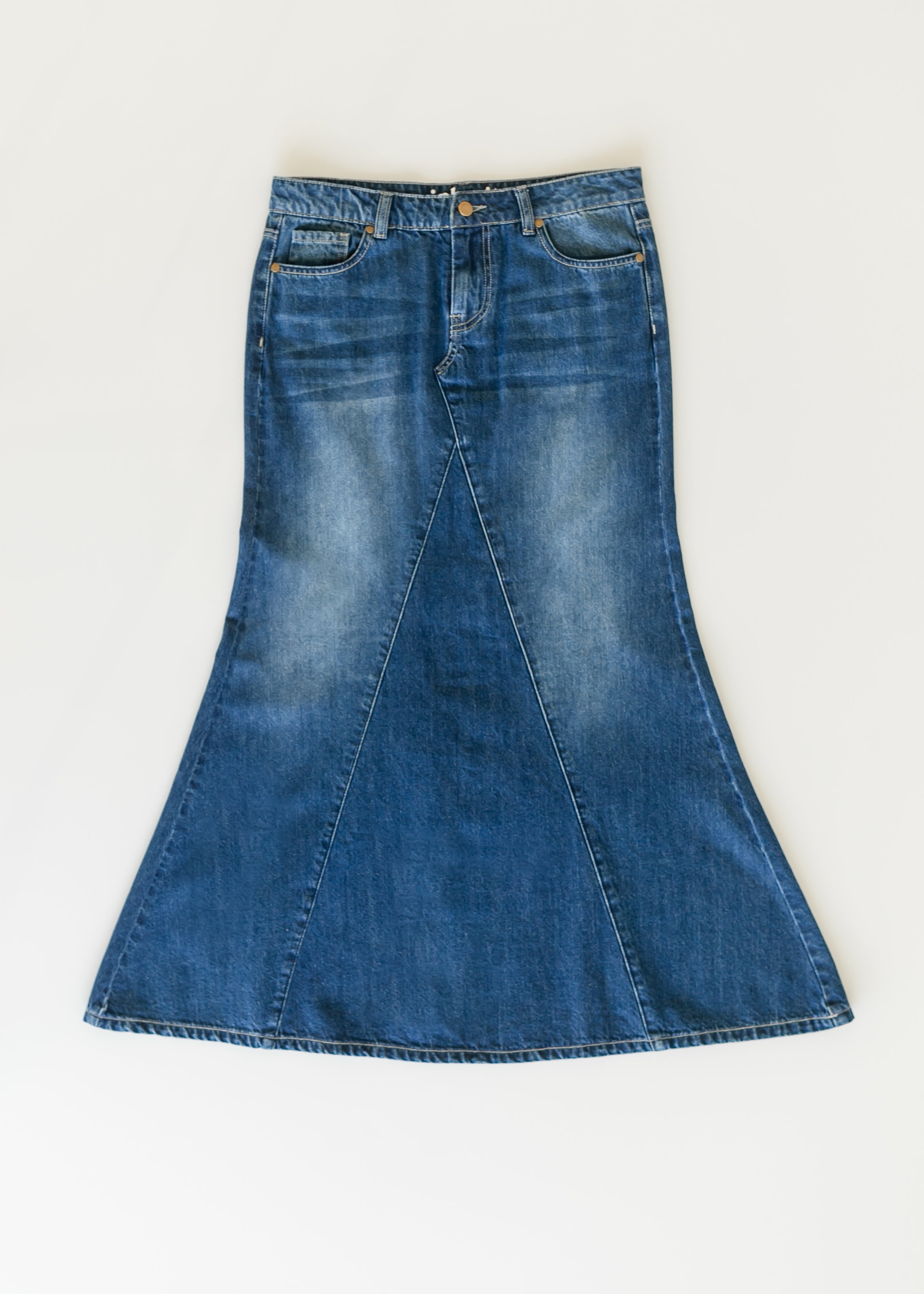 Jennifer A-Line Long Denim Skirt Inherit Co.