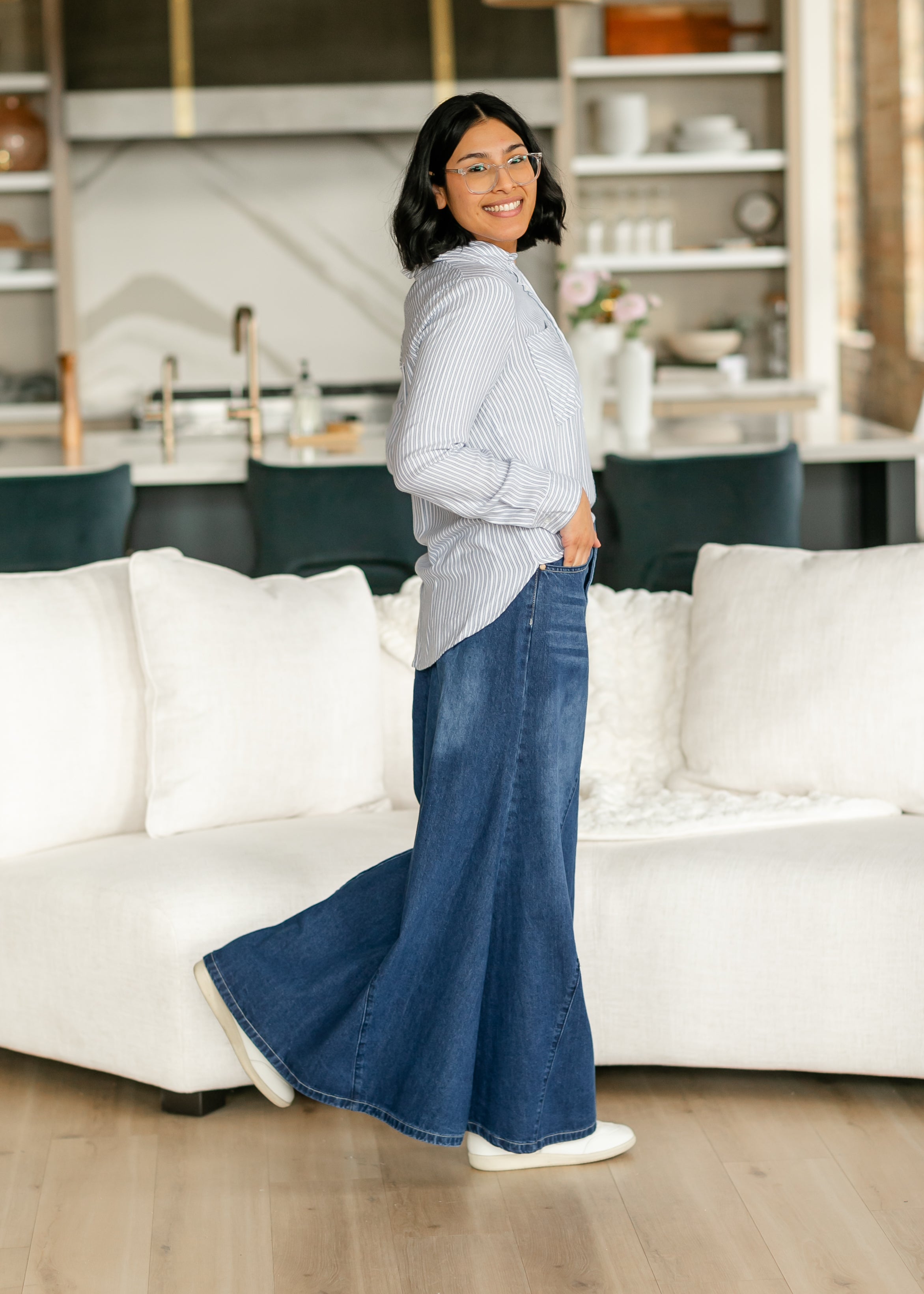 Jennifer A-Line Long Denim Skirt Inherit Co.