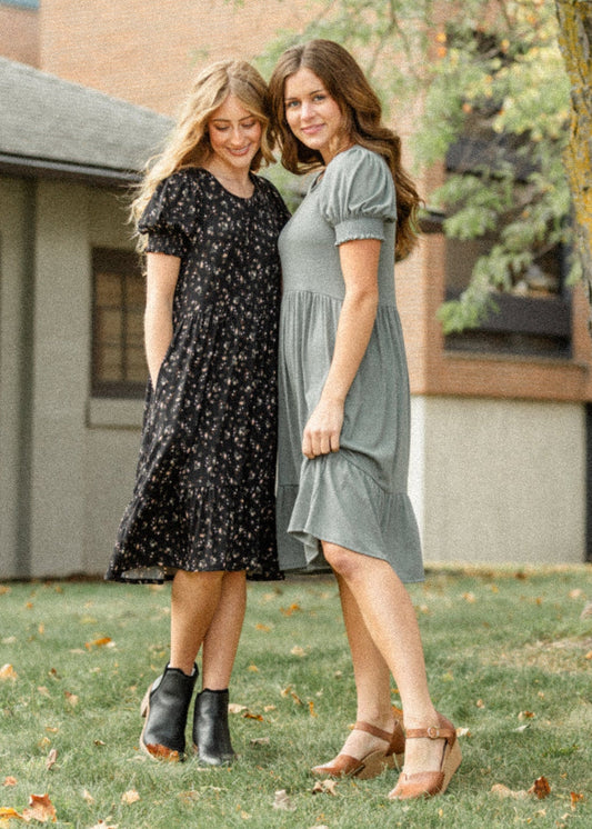 Jess Short Sleeve Midi Dress Inherit Co.