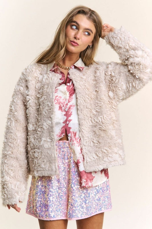 J.NNA Mixed Fabric Chic Jacket - Love Salve