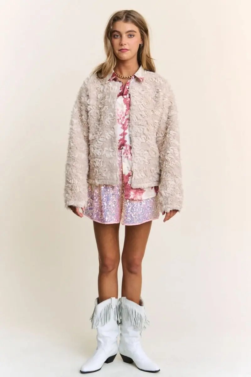 J.NNA Mixed Fabric Chic Jacket - Love Salve 