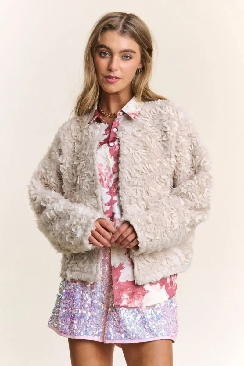 J.NNA Mixed Fabric Chic Jacket - Love Salve 