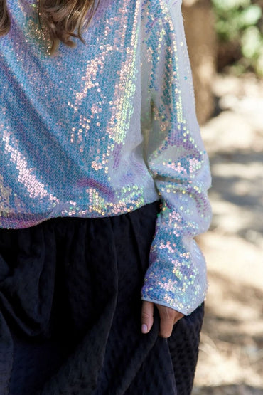 J.NNA Sequin Long Sleeve Crop T-Shirt - Love Salve 