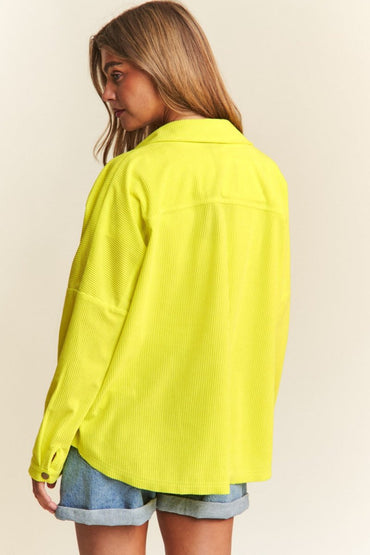 J.NNA Snap Down Long Sleeve High Low Shacket for Women - Love Salve 