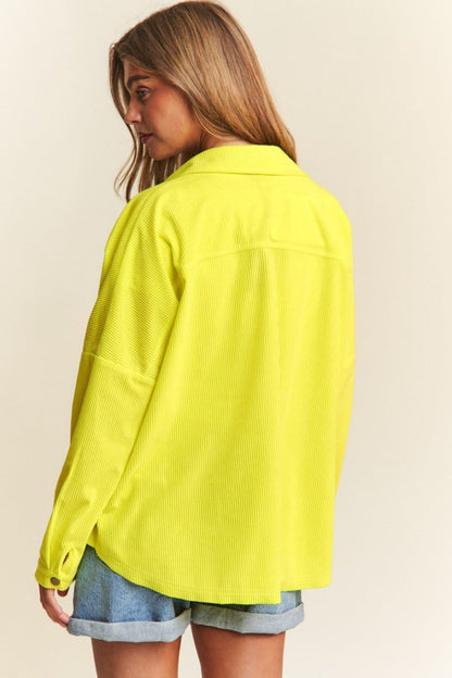 J.NNA Snap Down Long Sleeve High Low Shacket for Women - Love Salve 