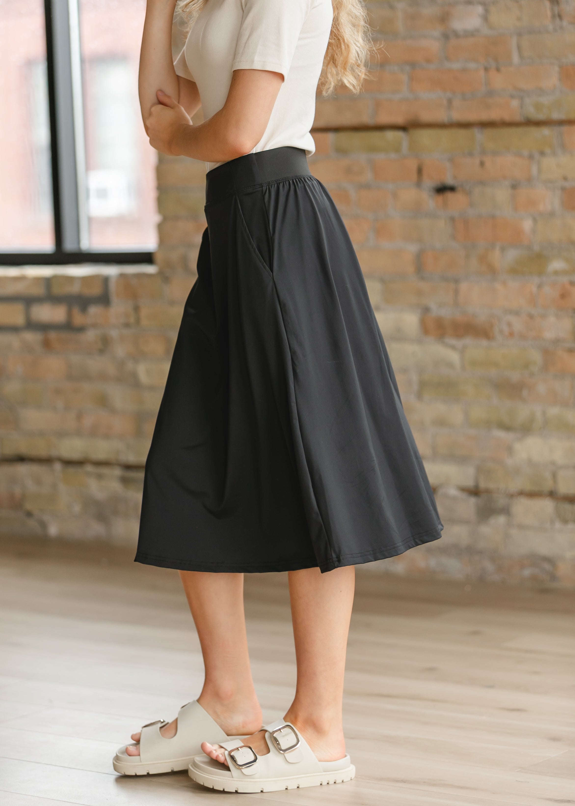 Jo Lightweight Active A-Line Midi Skirt Inherit Co.