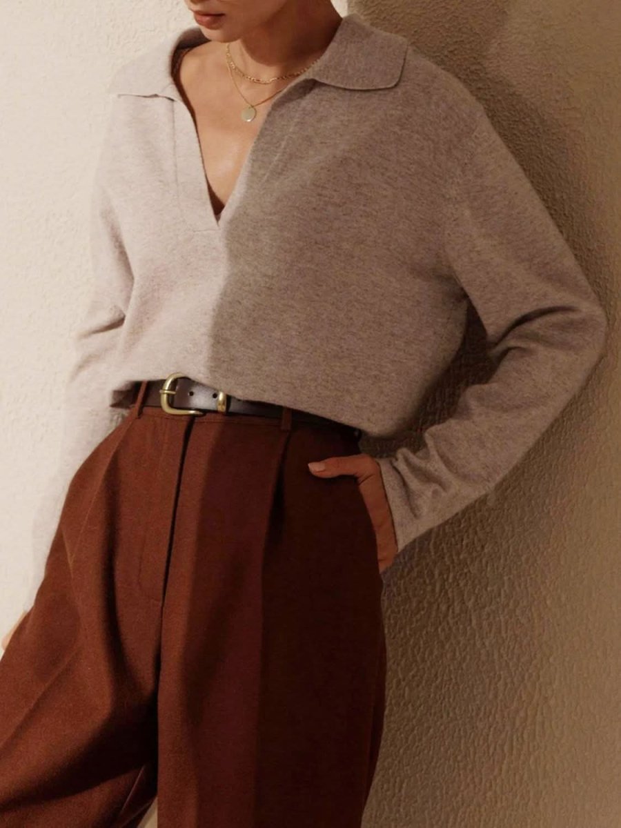 Johnny Collar Long Sleeve Sweater - Love Salve 