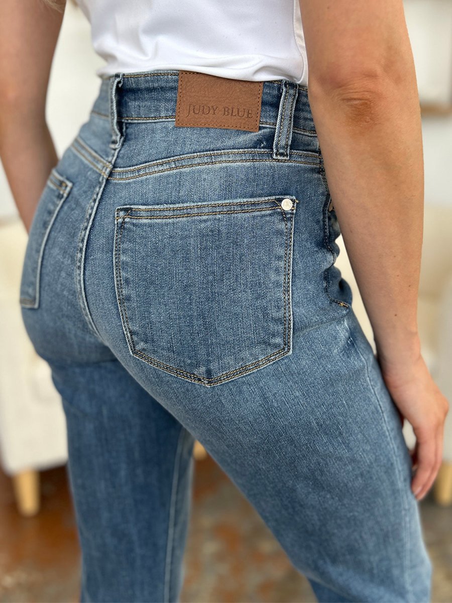Judy Blue Full Size Cuffed Hem Slim Jeans for Women - Love Salve 
