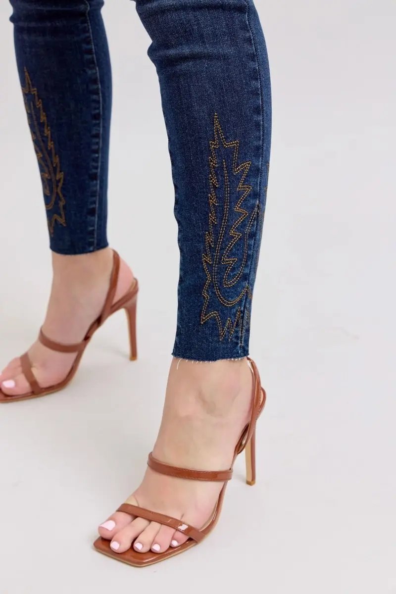 Judy Blue Full Size Embroidered High Rise Skinny Jeans Plus Size - Love Salve 