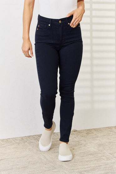 Judy Blue Full Size Garment Dyed Tummy Control Skinny Jeans - Love Salve 